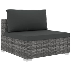 vidaXL Patio Furniture Set 4 Piece Patio Sectional Sofa with Table Poly Rattan-15
