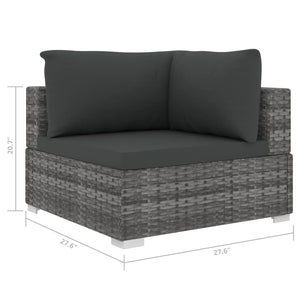 vidaXL Patio Furniture Set 4 Piece Patio Sectional Sofa with Table Poly Rattan-6