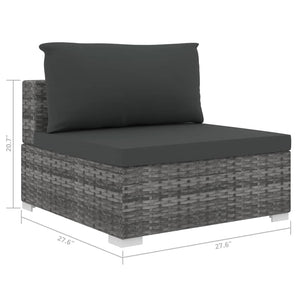 vidaXL Patio Furniture Set 4 Piece Patio Sectional Sofa with Table Poly Rattan-8