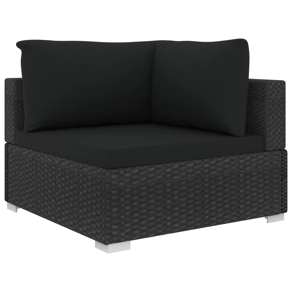 vidaXL Patio Furniture Set 4 Piece Patio Sectional Sofa with Table Poly Rattan-17