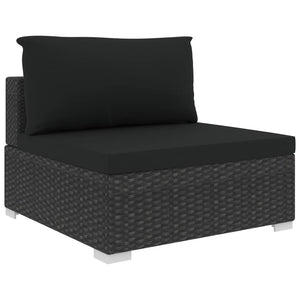 vidaXL Patio Furniture Set 4 Piece Patio Sectional Sofa with Table Poly Rattan-19
