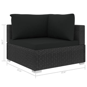 vidaXL Patio Furniture Set 4 Piece Patio Sectional Sofa with Table Poly Rattan-16