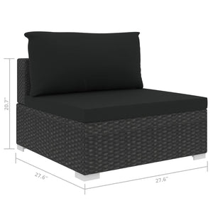 vidaXL Patio Furniture Set 4 Piece Patio Sectional Sofa with Table Poly Rattan-18