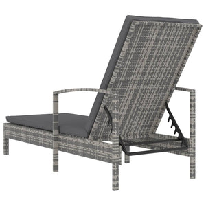 vidaXL Patio Lounge Chair with Cushion and Adjustable Backrest Poly Rattan-13