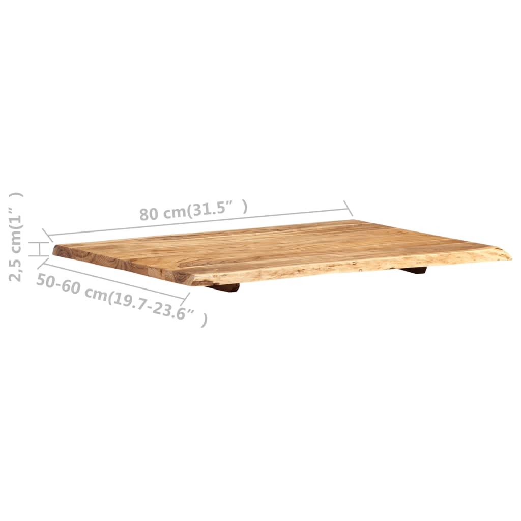 vidaXL Solid Acacia Wood Table Top Kitchen Live Edge Desk Coffee Multi Sizes-51