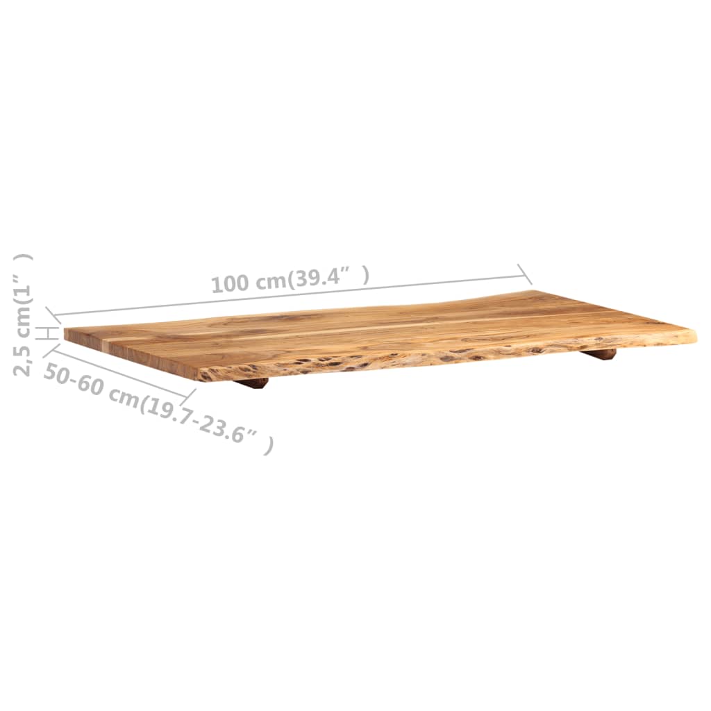 vidaXL Solid Acacia Wood Table Top Kitchen Live Edge Desk Coffee Multi Sizes-16