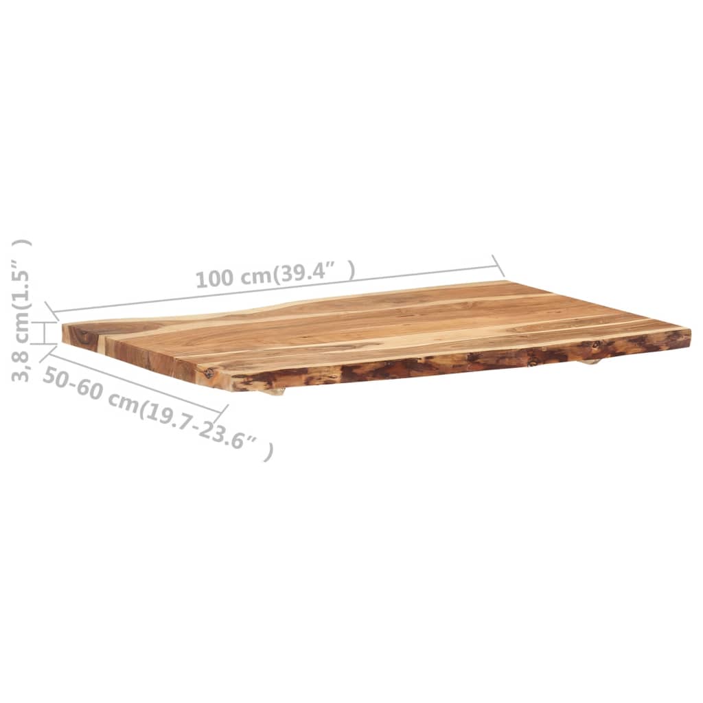 vidaXL Solid Acacia Wood Table Top Kitchen Live Edge Desk Coffee Multi Sizes-37