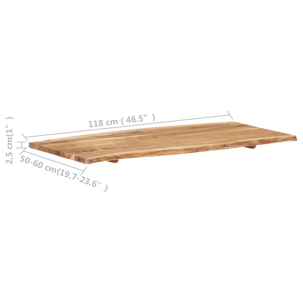 vidaXL Solid Acacia Wood Table Top Kitchen Live Edge Desk Coffee Multi Sizes-4