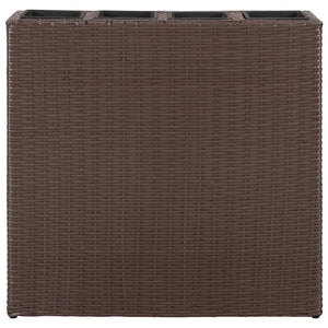 vidaXL Planter Patio Outdoor Flower Box with Removable Inner Pots Poly Rattan-12