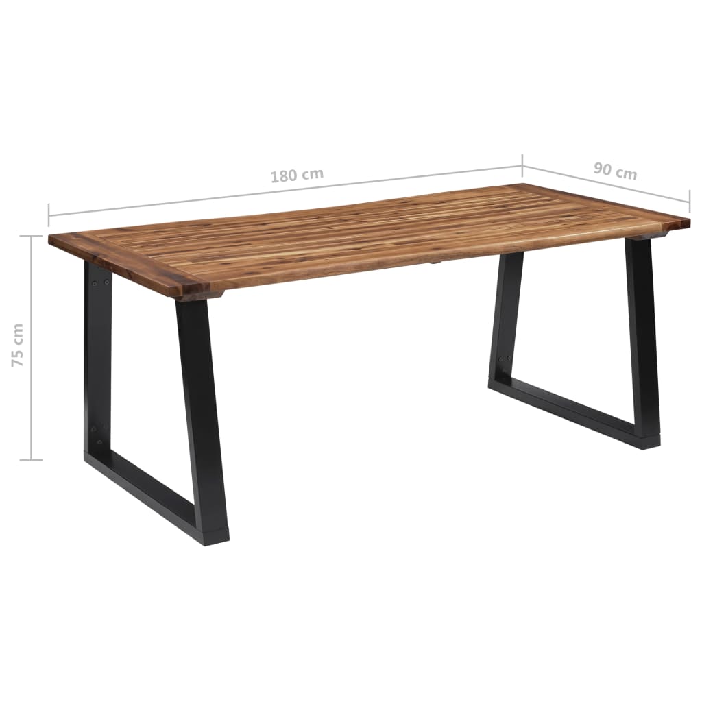 vidaXL Dining Table Solid Acacia Wood 70.9"x35.4"-6