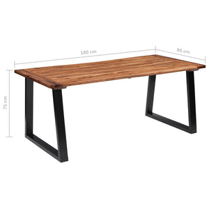 vidaXL Dining Table Solid Acacia Wood 70.9"x35.4"-6
