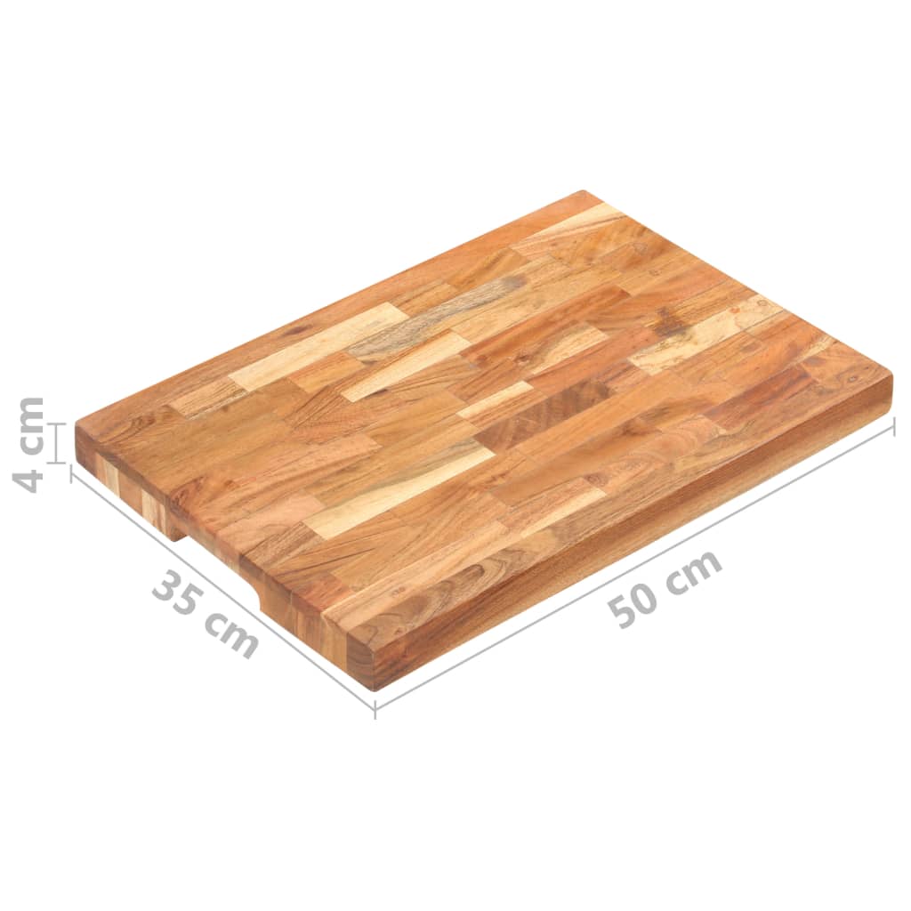 vidaXL Cutting Board Wooden Chopping Board with Strip Design Solid Wood Acacia-4