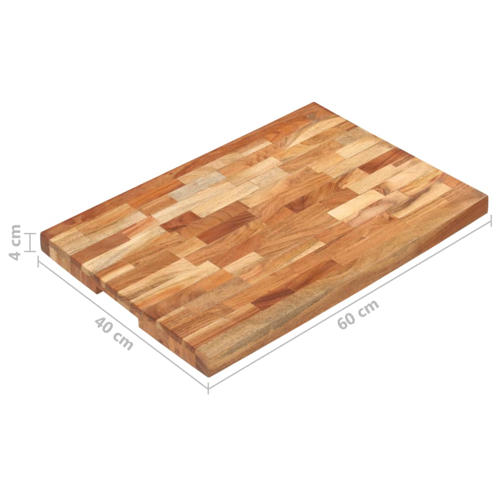 vidaXL Cutting Board Wooden Chopping Board with Strip Design Solid Wood Acacia-0