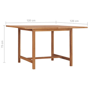 vidaXL Garden Table 47.2"x47.2"x29.5" Solid Teak Wood-6