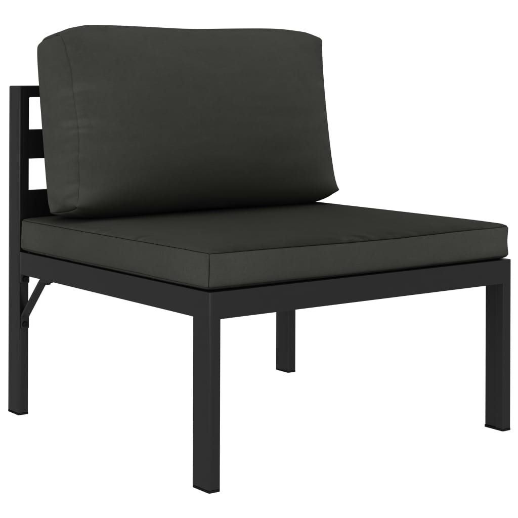 vidaXL 5 Piece Patio Lounge Set with Cushions Aluminum Anthracite-2