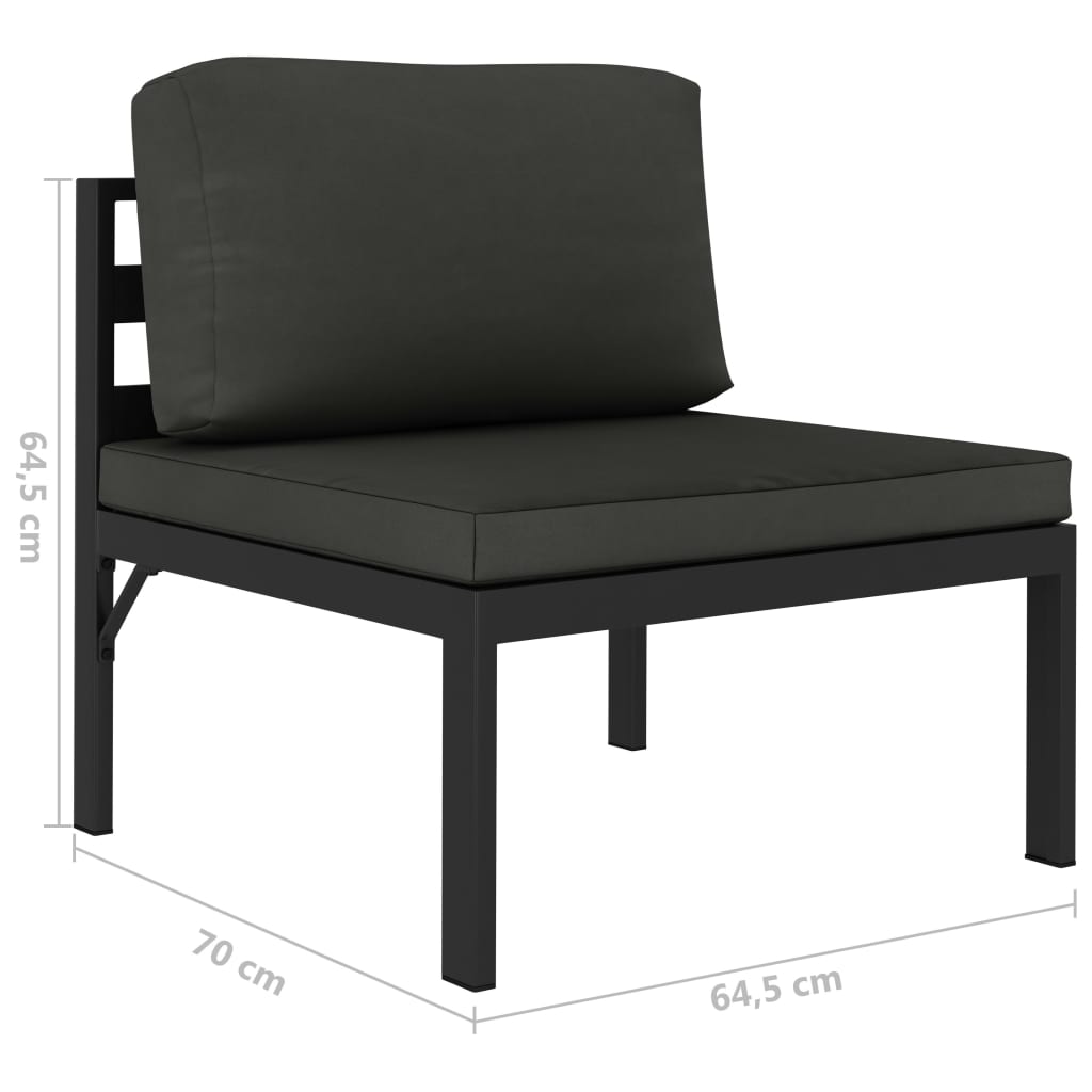 vidaXL 5 Piece Patio Lounge Set with Cushions Aluminum Anthracite-5