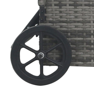 vidaXL Sun Lounger with Wheels Poly Rattan Anthracite-5