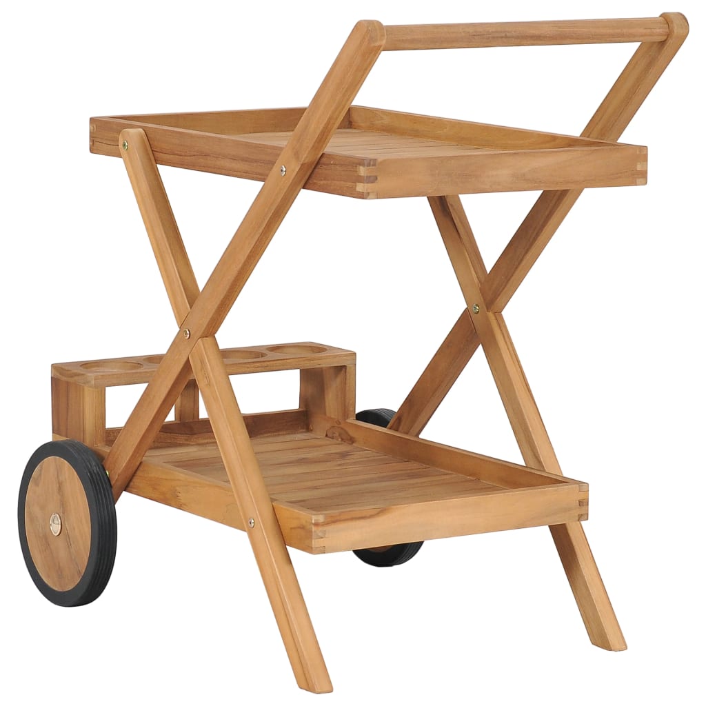 vidaXL Tea Trolley Solid Teak Wood-3
