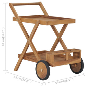vidaXL Tea Trolley Solid Teak Wood-6