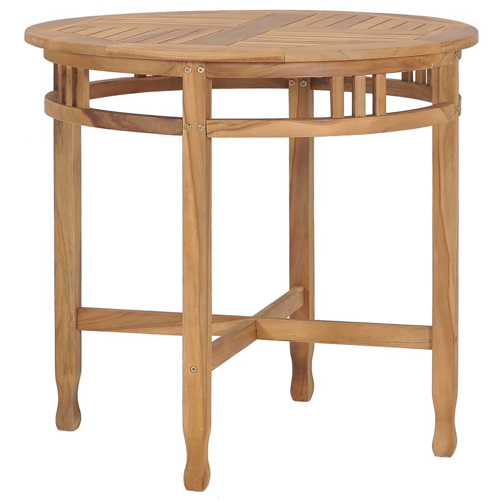 vidaXL Dining Table Ø 31.5" Solid Teak Wood-0