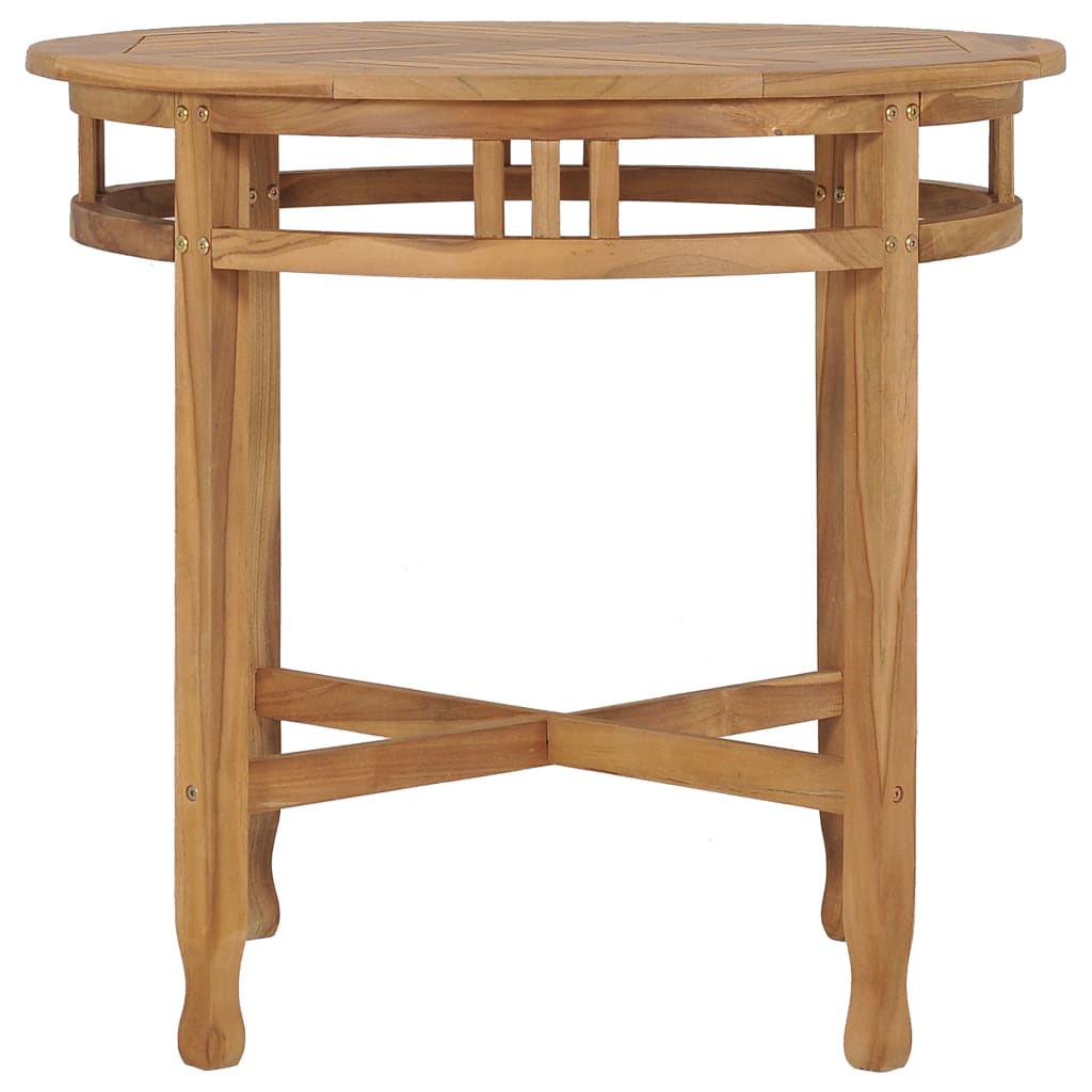 vidaXL Dining Table Ø 31.5" Solid Teak Wood-1