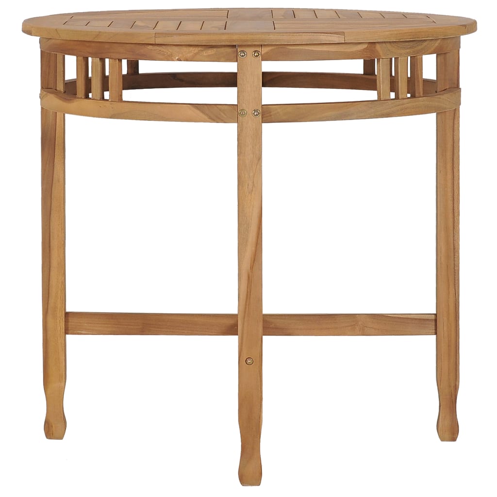 vidaXL Dining Table Ø 31.5" Solid Teak Wood-2