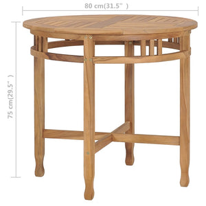 vidaXL Dining Table Ø 31.5" Solid Teak Wood-5