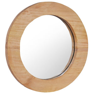 vidaXL Decorative Mirror Wall Mirror Bathroom Mirror Solid Teak Wood Round-2