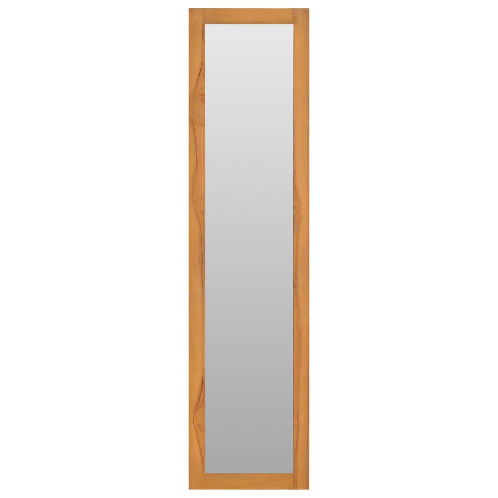 vidaXL Wall Mirror with Shelves 11.8"x11.8"x47.2" Solid Teak Wood-1