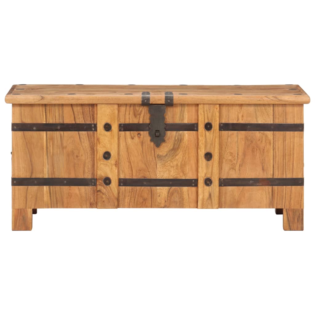 vidaXL Solid Wood Acacia Chest Storage Unit Box Cabinet Dark Brown/Light Brown-8