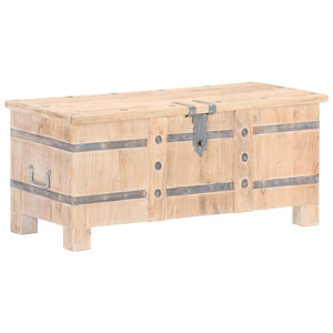 vidaXL Solid Wood Acacia Chest Storage Unit Box Cabinet Dark Brown/Light Brown-4