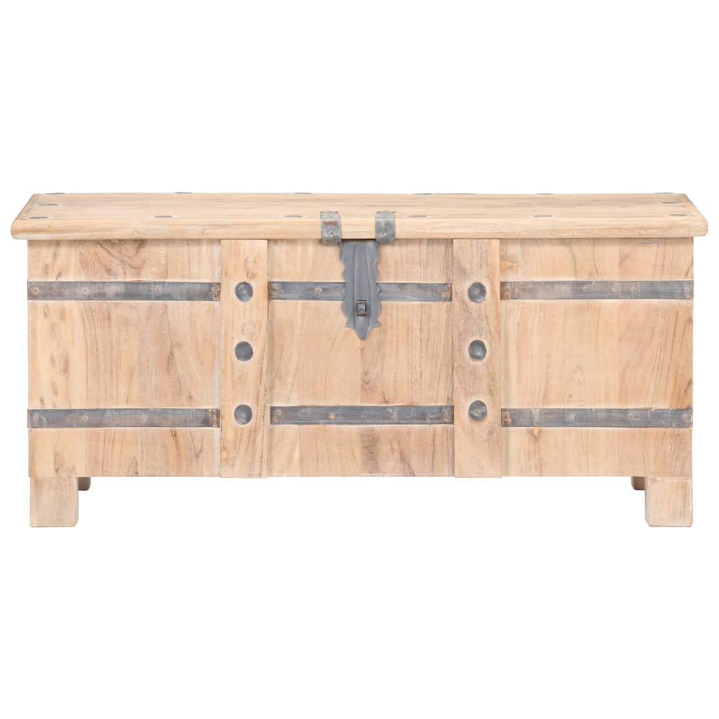 vidaXL Solid Wood Acacia Chest Storage Unit Box Cabinet Dark Brown/Light Brown-10
