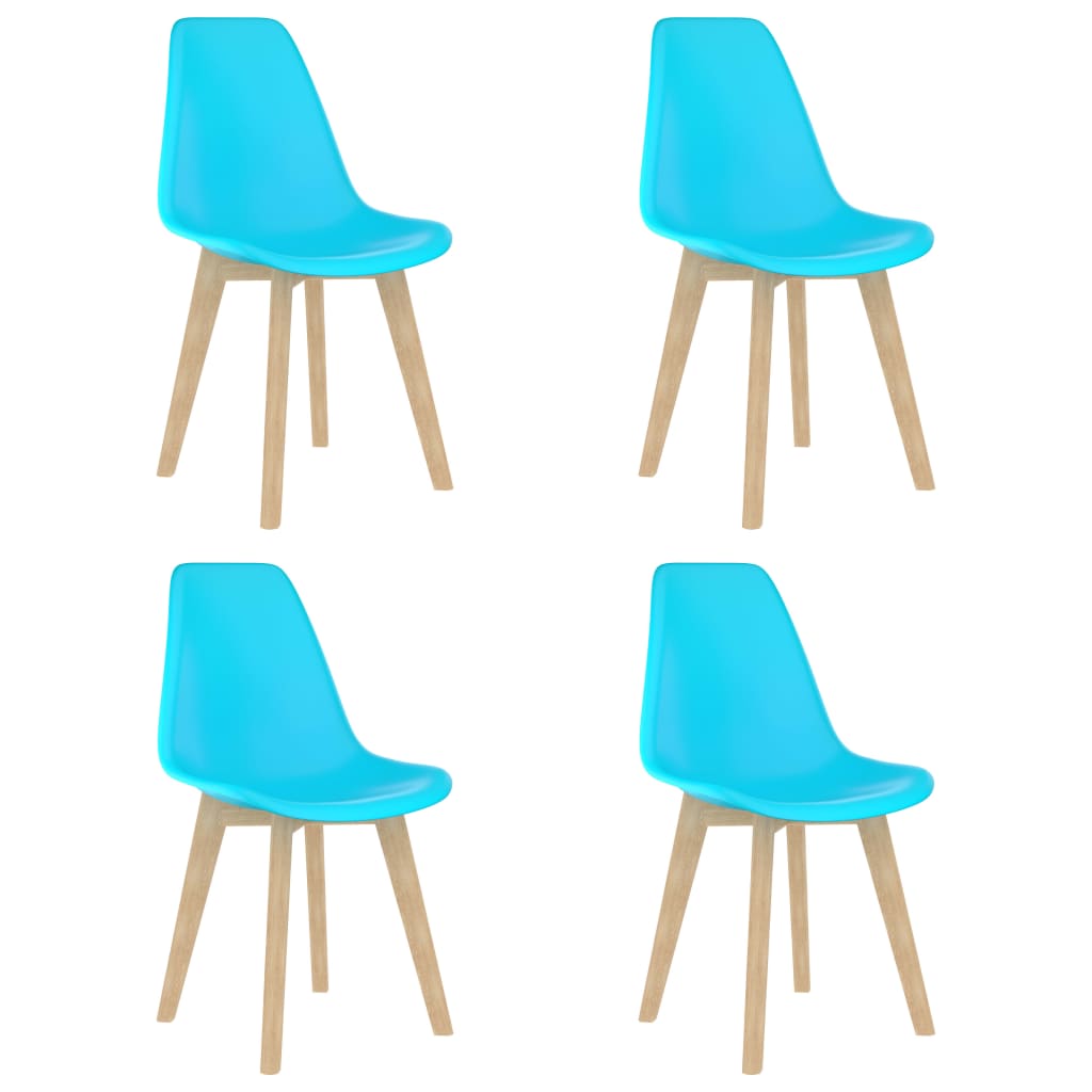 vidaXL Dining Chairs Accent Side Chair with Wooden Legs for Kitchen Plastic-6