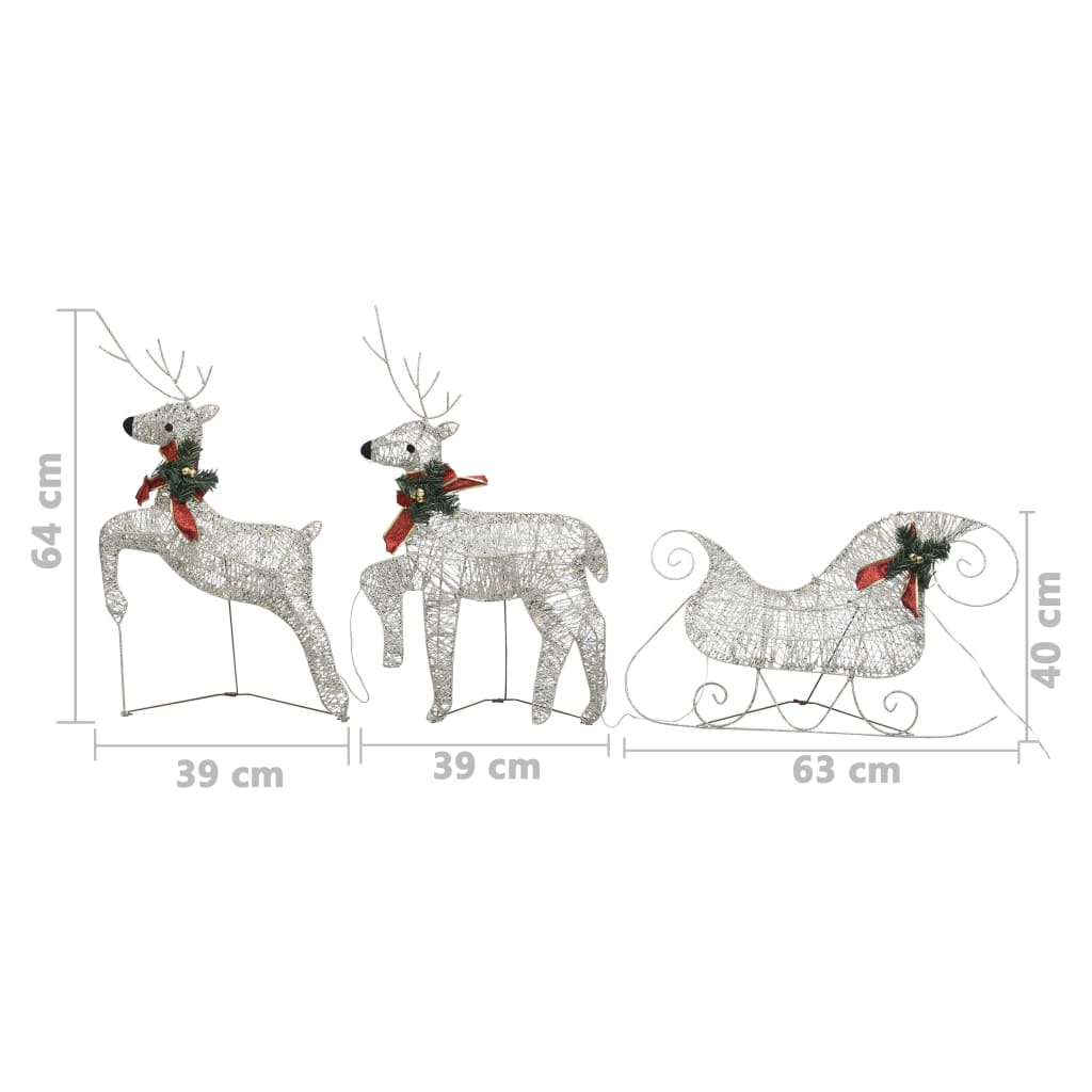 vidaXL Christmas Decoration Reindeer and Sleigh with LEDs Christmas Lighting-20