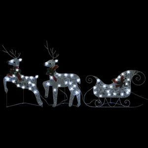 vidaXL Christmas Decoration Reindeer and Sleigh with LEDs Christmas Lighting-3