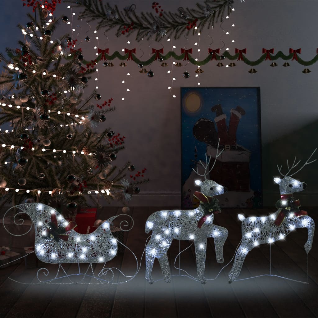 vidaXL Christmas Decoration Reindeer and Sleigh with LEDs Christmas Lighting-24