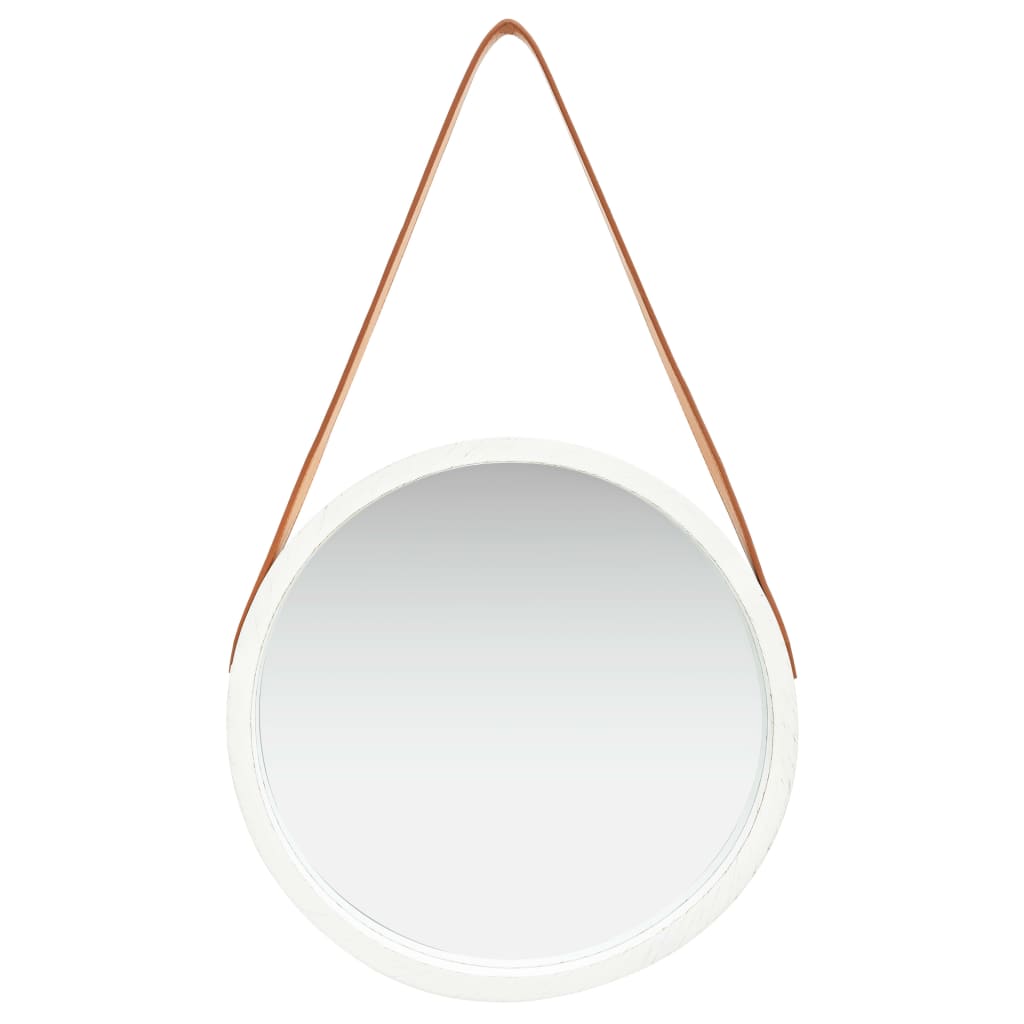vidaXL Hanging Mirror Height Adjustable Wall Mirror Bathroom Mirror Round-12