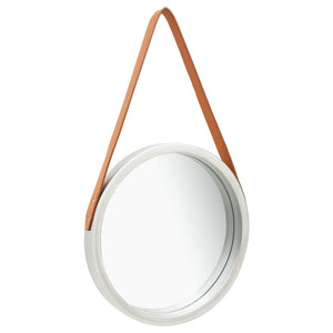 vidaXL Hanging Mirror Height Adjustable Wall Mirror Bathroom Mirror Round-42