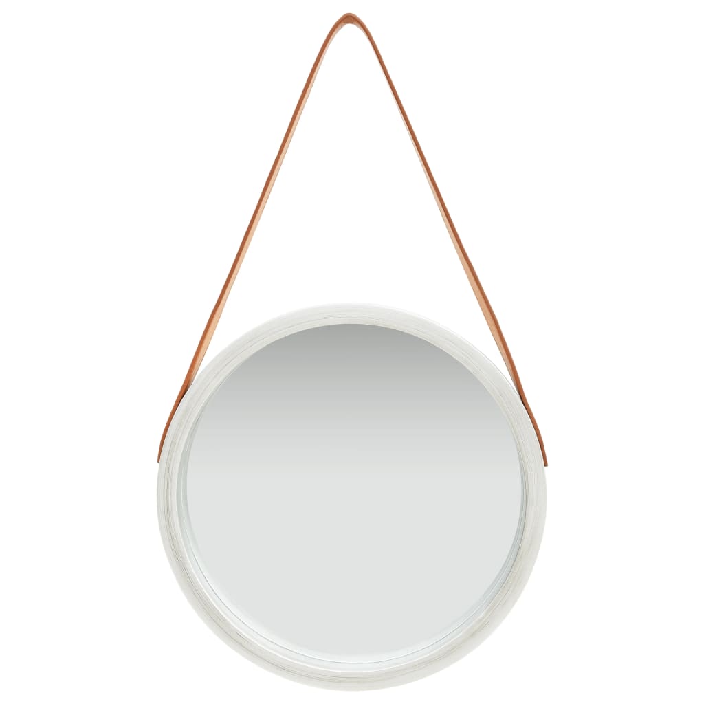 vidaXL Hanging Mirror Height Adjustable Wall Mirror Bathroom Mirror Round-48