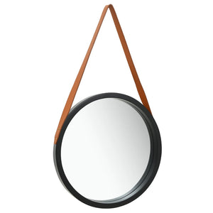 vidaXL Hanging Mirror Height Adjustable Wall Mirror Bathroom Mirror Round-60