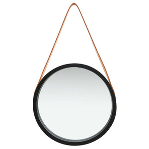 vidaXL Hanging Mirror Height Adjustable Wall Mirror Bathroom Mirror Round-0