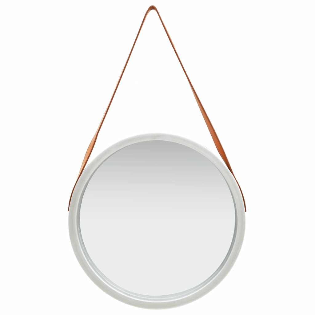 vidaXL Hanging Mirror Height Adjustable Wall Mirror Bathroom Mirror Round-55
