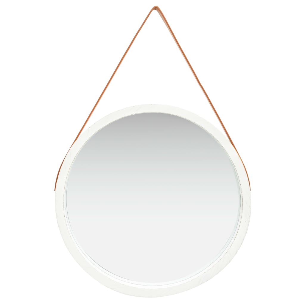 vidaXL Hanging Mirror Height Adjustable Wall Mirror Bathroom Mirror Round-27