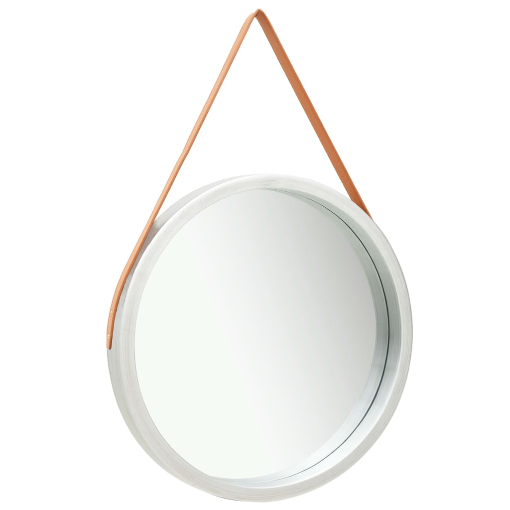 vidaXL Hanging Mirror Height Adjustable Wall Mirror Bathroom Mirror Round-11
