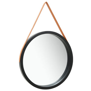 vidaXL Hanging Mirror Height Adjustable Wall Mirror Bathroom Mirror Round-29