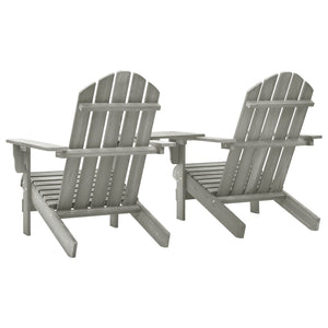 vidaXL Adirondack Chairs Patio Adirondack Chair with Tea Table Solid Wood Fir-5