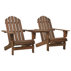 vidaXL Adirondack Chairs Patio Adirondack Chair with Tea Table Solid Wood Fir-0