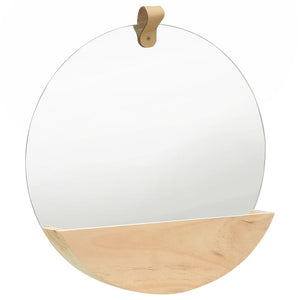 vidaXL Hanging Mirror Wall Mirror with Storage Bathroom Mirror Solid Pinewood-2