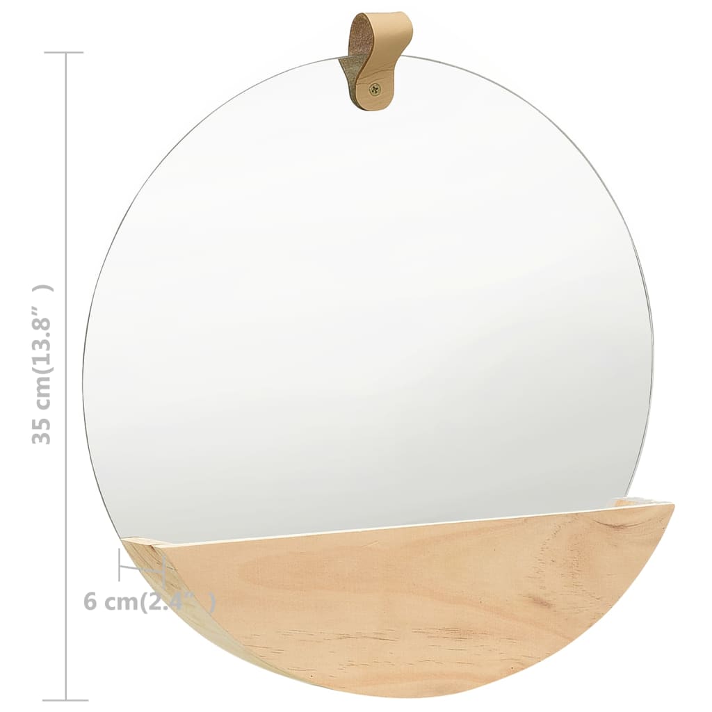 vidaXL Hanging Mirror Wall Mirror with Storage Bathroom Mirror Solid Pinewood-12