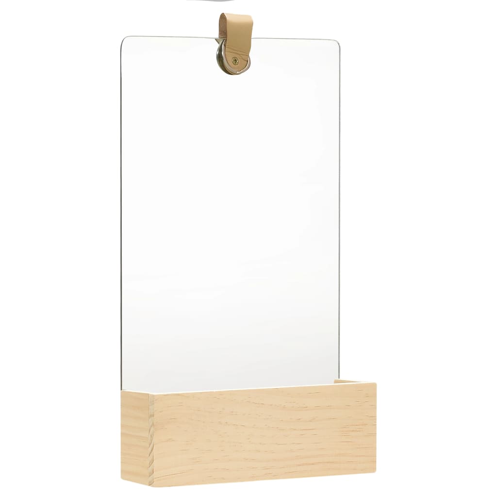 vidaXL Hanging Mirror Wall Mirror with Storage Bathroom Mirror Solid Pinewood-8